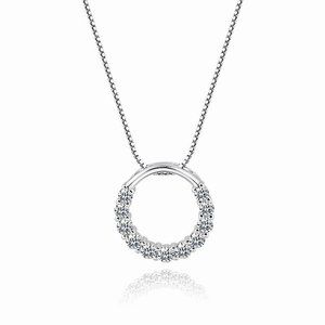 Fashion Silver Color Necklaces Round Crystal Zircon Wedding Pendants&Necklaces